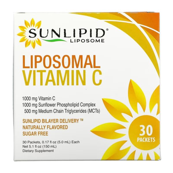 SunLipid, Liposomal Vitamin C, Naturally Flavored, 30 Packets, 0.17 oz (5.0 ml) Each