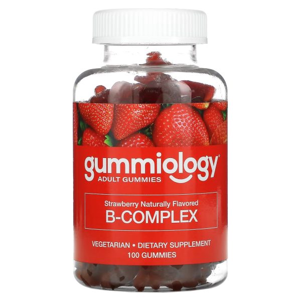 Gummiology, B Complex Gummies, No Gelatin, Natural Strawberry Flavor, 100 Vegetarian Gummies