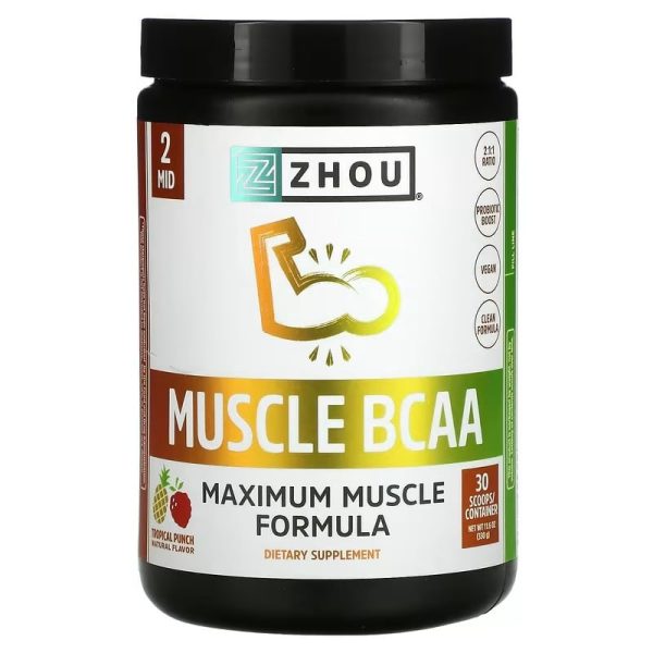 Zhou Nutrition, Muscle BCAA, Maximum Muscle Formula, Tropical Punch